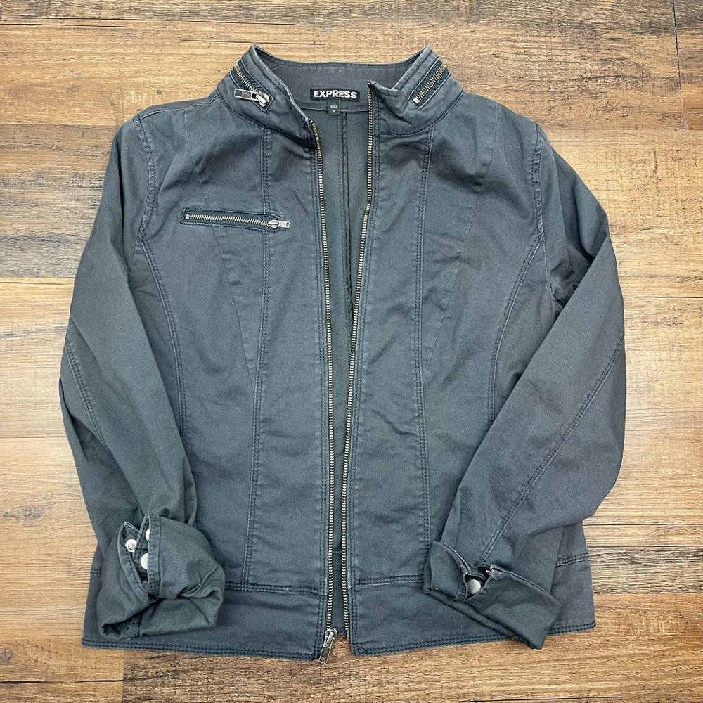 Express Moto/ Utility Jacket - dark gray